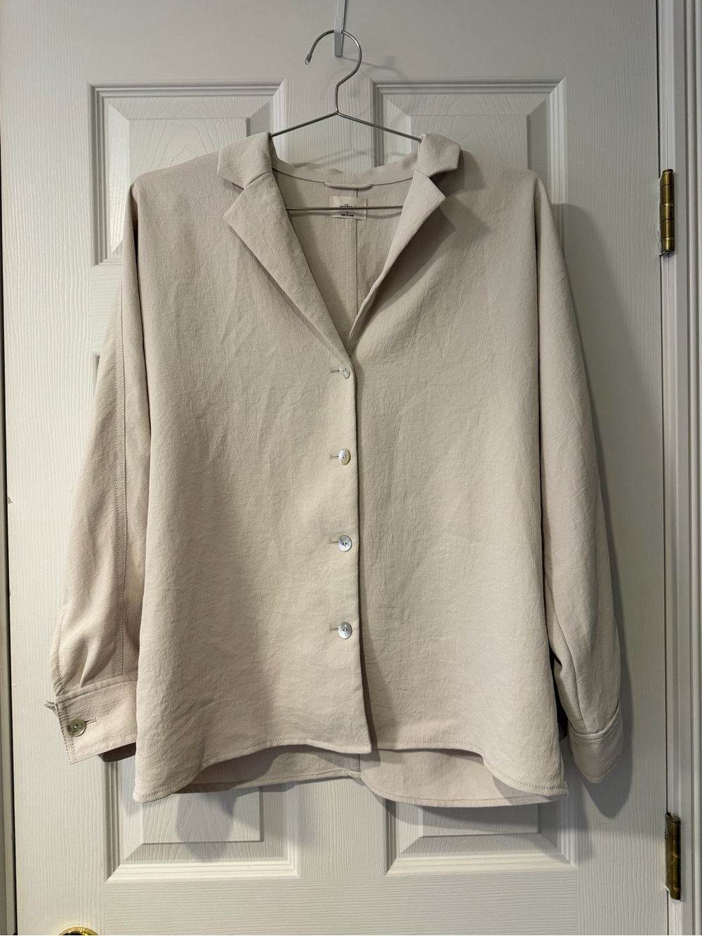 Wilfred Cream Button-Front Relaxed Collar Shirt